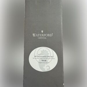 Waterford Crystal “Heartfelt” 8” Stem Vase/Siren Red Heart Pendant Gift Set, NIB